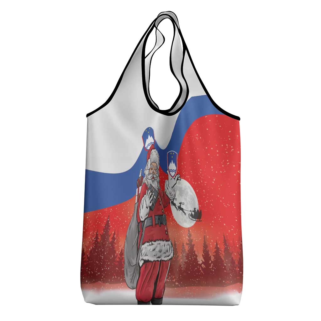 Slovenia Santa Christmas Grocery Bag Slovenija Vesel Bozic Flag Style - Wonder Print Shop