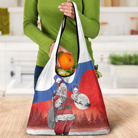 Slovenia Santa Christmas Grocery Bag Slovenija Vesel Bozic Flag Style - Wonder Print Shop