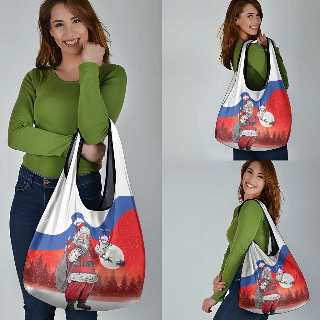 Slovenia Santa Christmas Grocery Bag Slovenija Vesel Bozic Flag Style - Wonder Print Shop