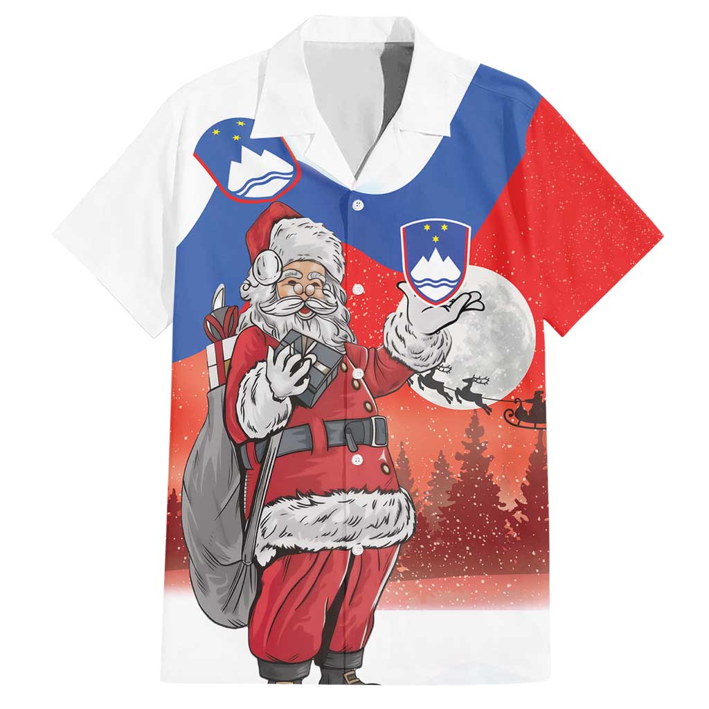 Slovenia Santa Christmas Hawaiian Shirt Slovenija Vesel Bozic Flag Style - Wonder Print Shop