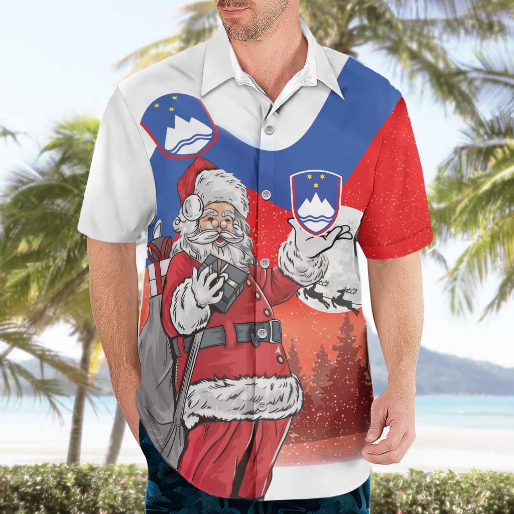 Slovenia Santa Christmas Hawaiian Shirt Slovenija Vesel Bozic Flag Style - Wonder Print Shop