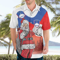Slovenia Santa Christmas Hawaiian Shirt Slovenija Vesel Bozic Flag Style - Wonder Print Shop