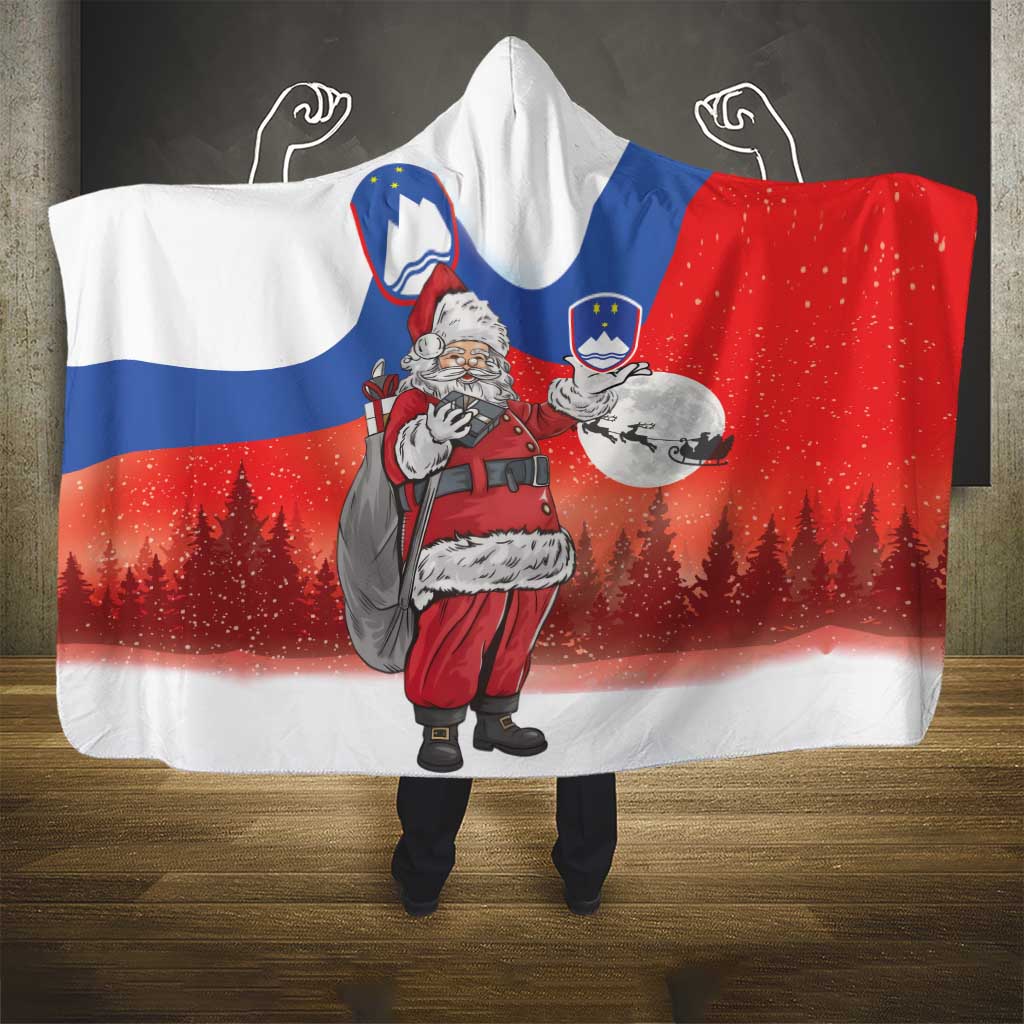 Slovenia Santa Christmas Hooded Blanket Slovenija Vesel Bozic Flag Style - Wonder Print Shop