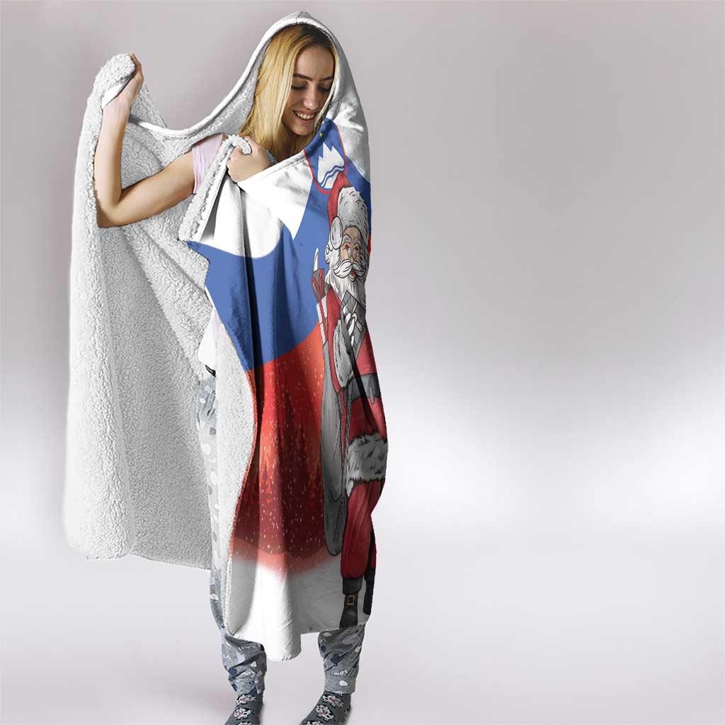 Slovenia Santa Christmas Hooded Blanket Slovenija Vesel Bozic Flag Style - Wonder Print Shop
