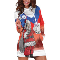 Slovenia Santa Christmas Hoodie Dress Slovenija Vesel Bozic Flag Style - Wonder Print Shop