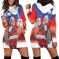 Slovenia Santa Christmas Hoodie Dress Slovenija Vesel Bozic Flag Style - Wonder Print Shop