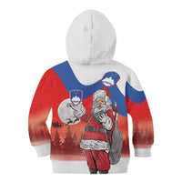 Slovenia Santa Christmas Kid Hoodie Slovenija Vesel Bozic Flag Style - Wonder Print Shop