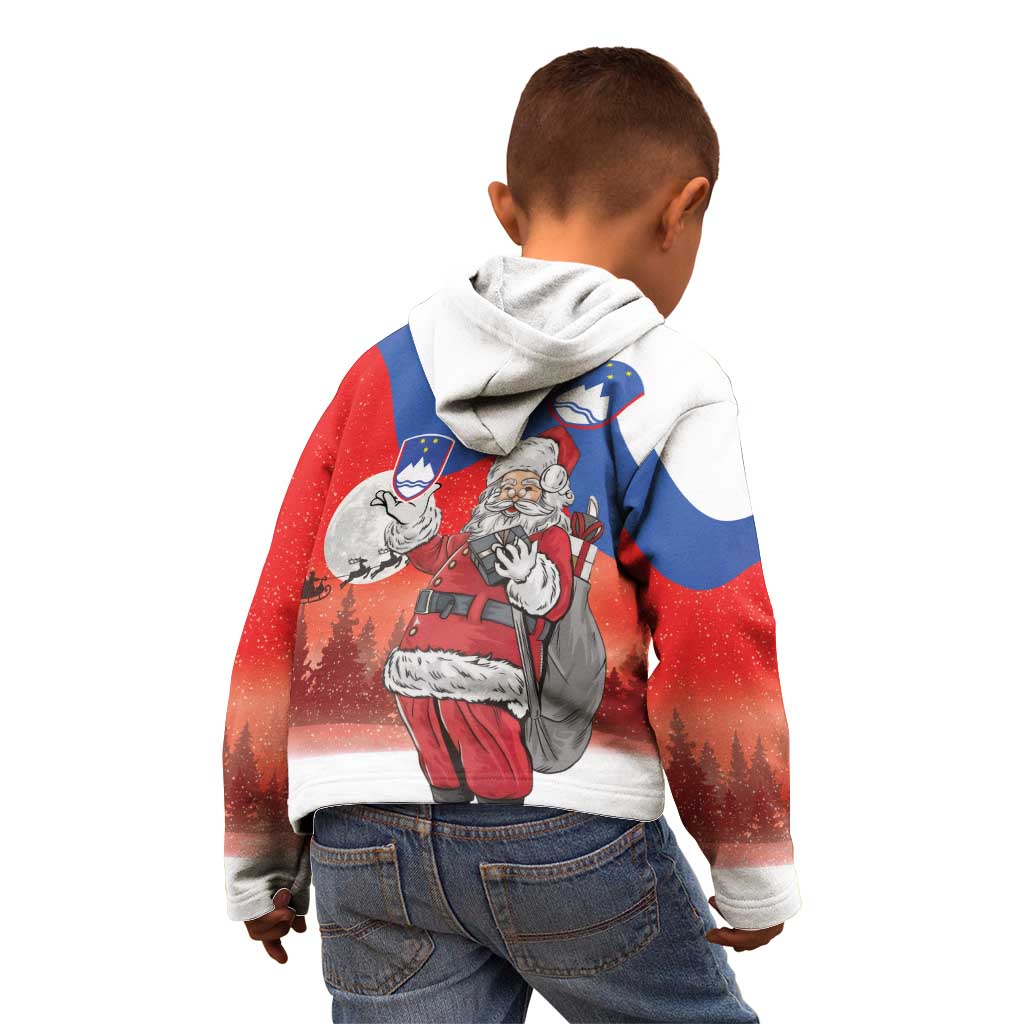 Slovenia Santa Christmas Kid Hoodie Slovenija Vesel Bozic Flag Style - Wonder Print Shop