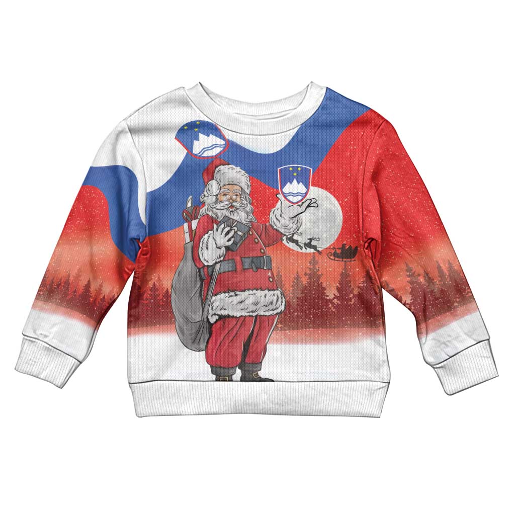 Slovenia Santa Christmas Kid Ugly Christmas Sweater Slovenija Vesel Bozic Flag Style - Wonder Print Shop