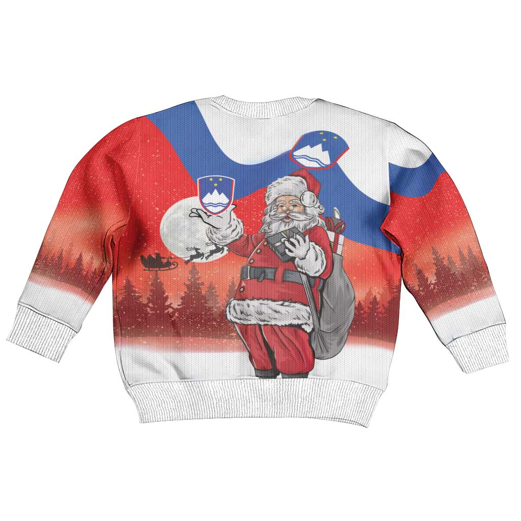 Slovenia Santa Christmas Kid Ugly Christmas Sweater Slovenija Vesel Bozic Flag Style - Wonder Print Shop