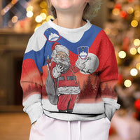 Slovenia Santa Christmas Kid Ugly Christmas Sweater Slovenija Vesel Bozic Flag Style - Wonder Print Shop
