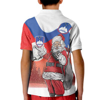 Slovenia Santa Christmas Kid Polo Shirt Slovenija Vesel Bozic Flag Style - Wonder Print Shop