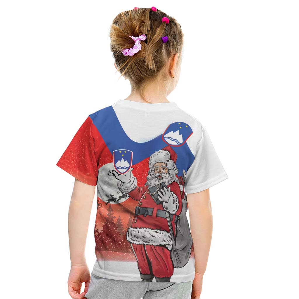 Slovenia Santa Christmas Kid T Shirt Slovenija Vesel Bozic Flag Style - Wonder Print Shop