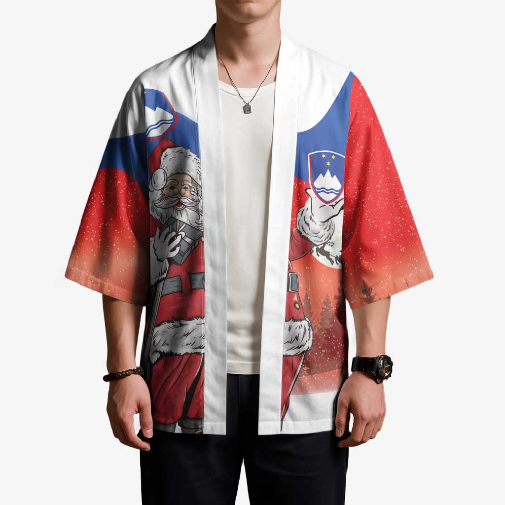 Slovenia Santa Christmas Kimono Slovenija Vesel Bozic Flag Style - Wonder Print Shop
