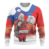 Slovenia Santa Christmas Ugly Christmas Sweater Slovenija Vesel Bozic Flag Style - Wonder Print Shop