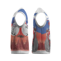 Slovenia Santa Christmas Knitted V-Neck Vest Slovenija Vesel Bozic Flag Style - Wonder Print Shop