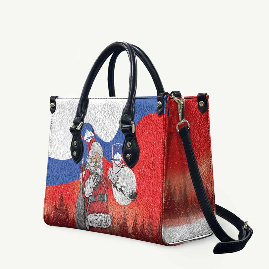 Slovenia Santa Christmas Leather Bag Slovenija Vesel Bozic Flag Style - Wonder Print Shop