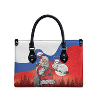 Slovenia Santa Christmas Leather Bag Slovenija Vesel Bozic Flag Style - Wonder Print Shop