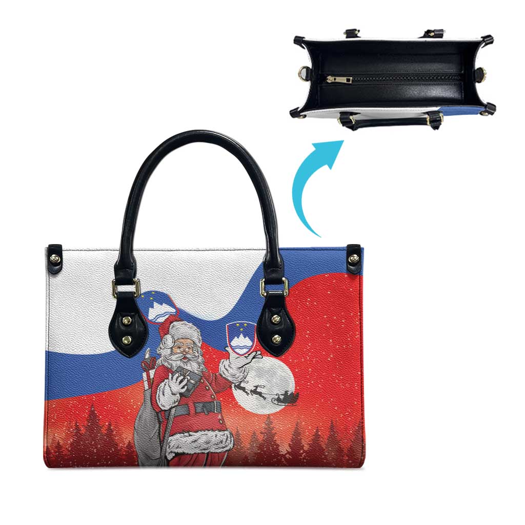 Slovenia Santa Christmas Leather Bag Slovenija Vesel Bozic Flag Style - Wonder Print Shop