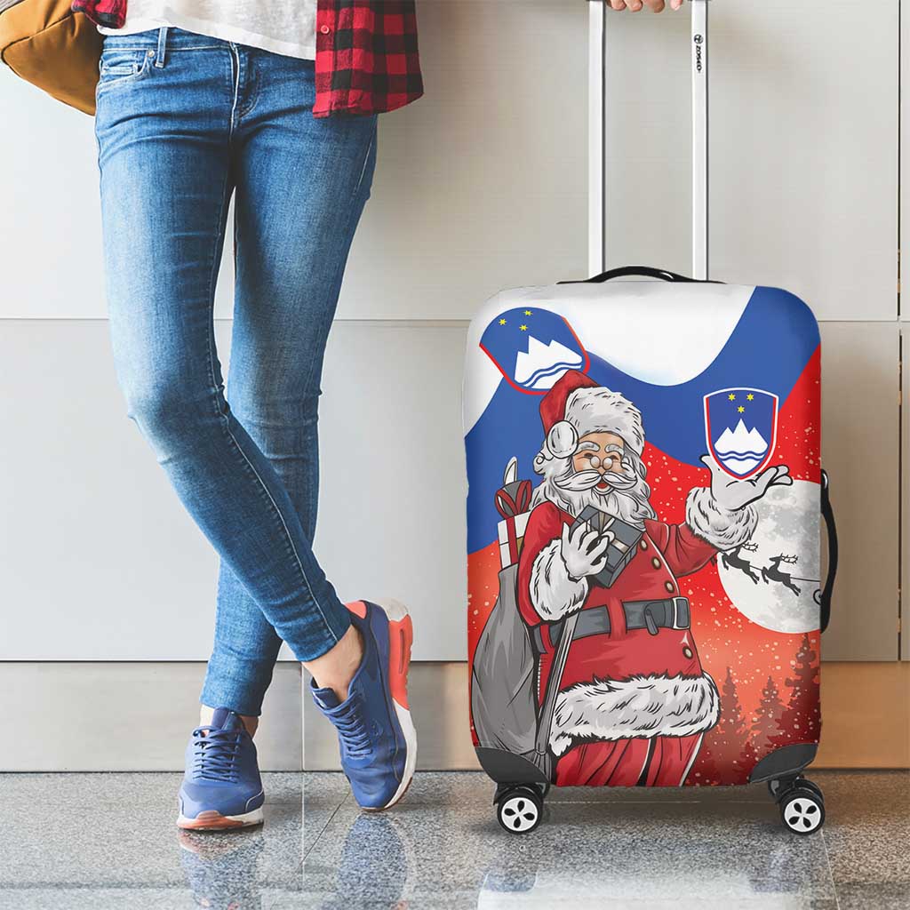 Slovenia Santa Christmas Luggage Cover Slovenija Vesel Bozic Flag Style - Wonder Print Shop