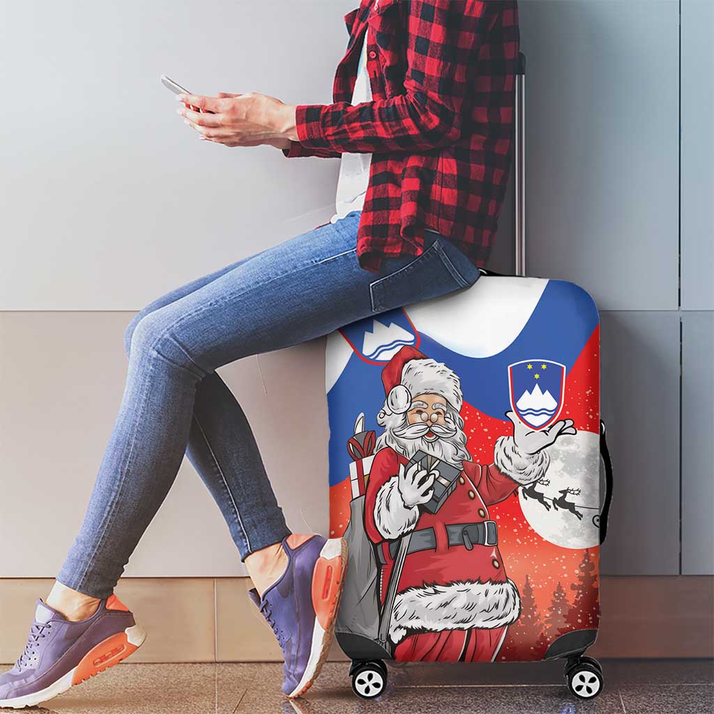 Slovenia Santa Christmas Luggage Cover Slovenija Vesel Bozic Flag Style - Wonder Print Shop
