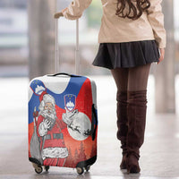 Slovenia Santa Christmas Luggage Cover Slovenija Vesel Bozic Flag Style - Wonder Print Shop