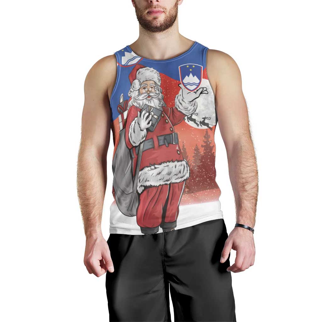 Slovenia Santa Christmas Men Tank Top Slovenija Vesel Bozic Flag Style - Wonder Print Shop