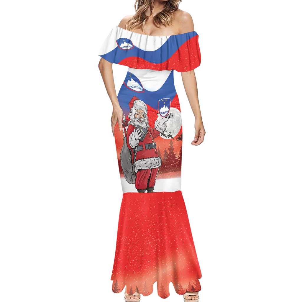 Slovenia Santa Christmas Mermaid Dress Slovenija Vesel Bozic Flag Style - Wonder Print Shop