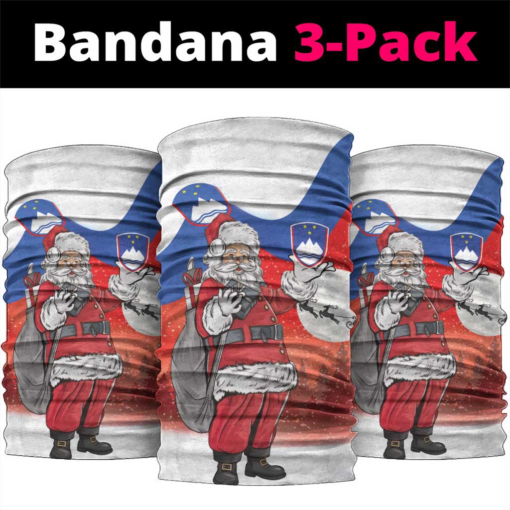 Slovenia Santa Christmas Neck Gaiter Slovenija Vesel Bozic Flag Style - Wonder Print Shop