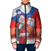 Slovenia Santa Christmas Padded Jacket Slovenija Vesel Bozic Flag Style - Wonder Print Shop