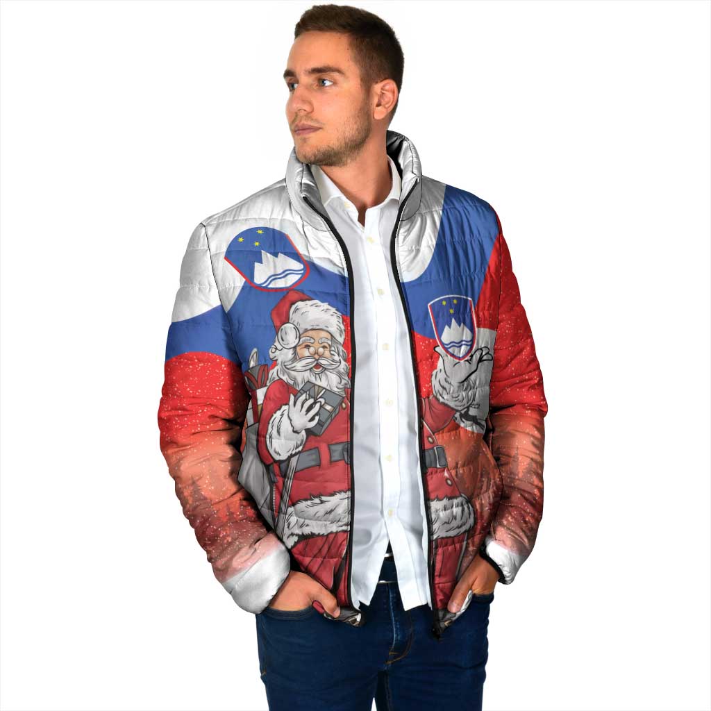 Slovenia Santa Christmas Padded Jacket Slovenija Vesel Bozic Flag Style - Wonder Print Shop