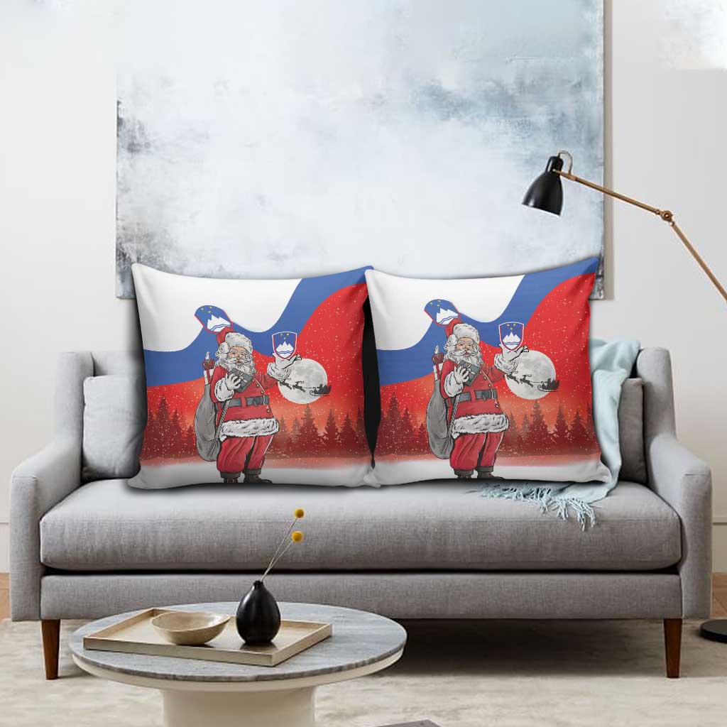 Slovenia Santa Christmas Pillow Cover Slovenija Vesel Bozic Flag Style - Wonder Print Shop
