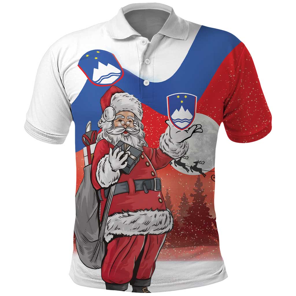 Slovenia Santa Christmas Polo Shirt Slovenija Vesel Bozic Flag Style - Wonder Print Shop