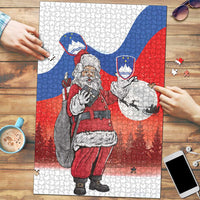 Slovenia Santa Christmas Puzzle Slovenija Vesel Bozic Flag Style - Wonder Print Shop