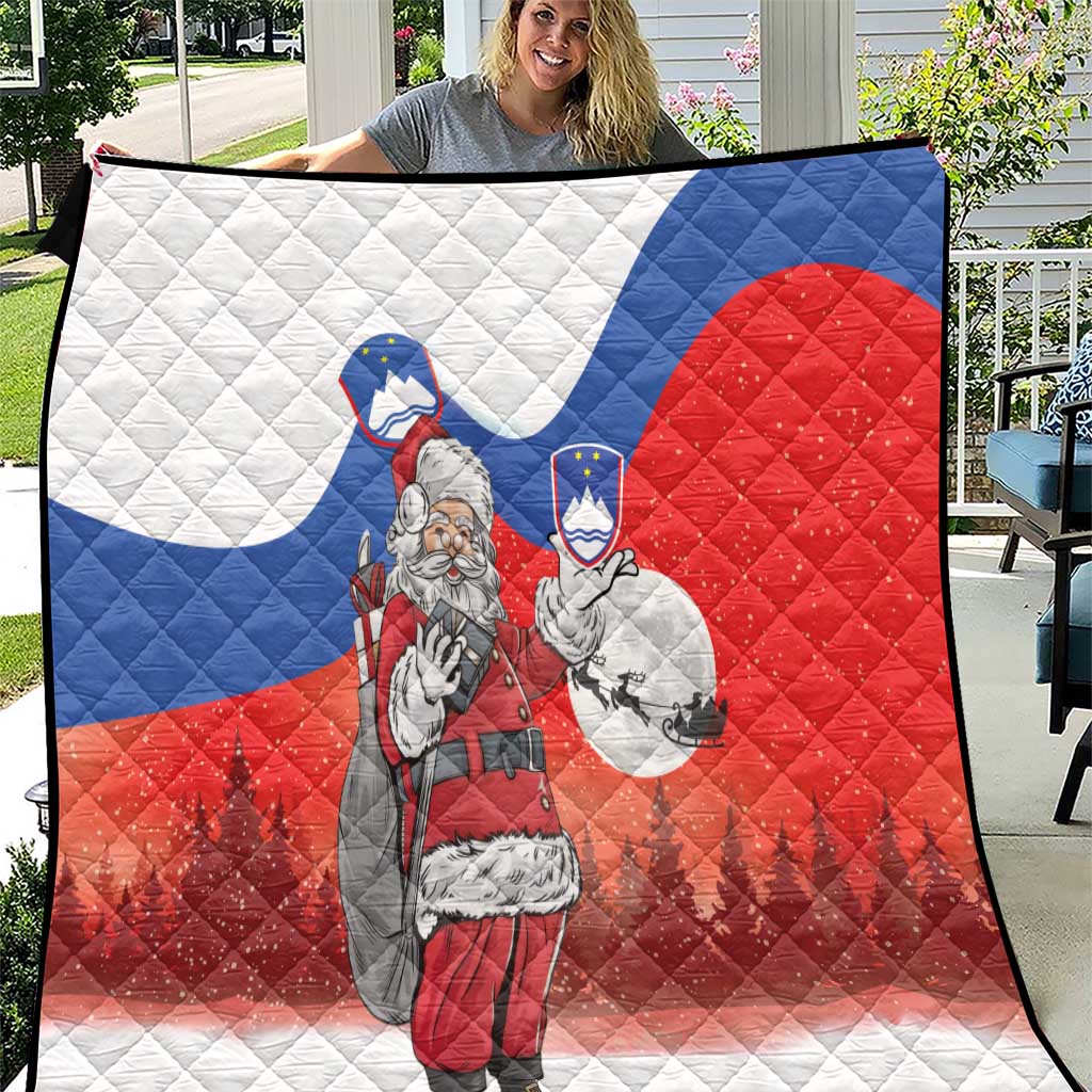 Slovenia Santa Christmas Quilt Slovenija Vesel Bozic Flag Style - Wonder Print Shop