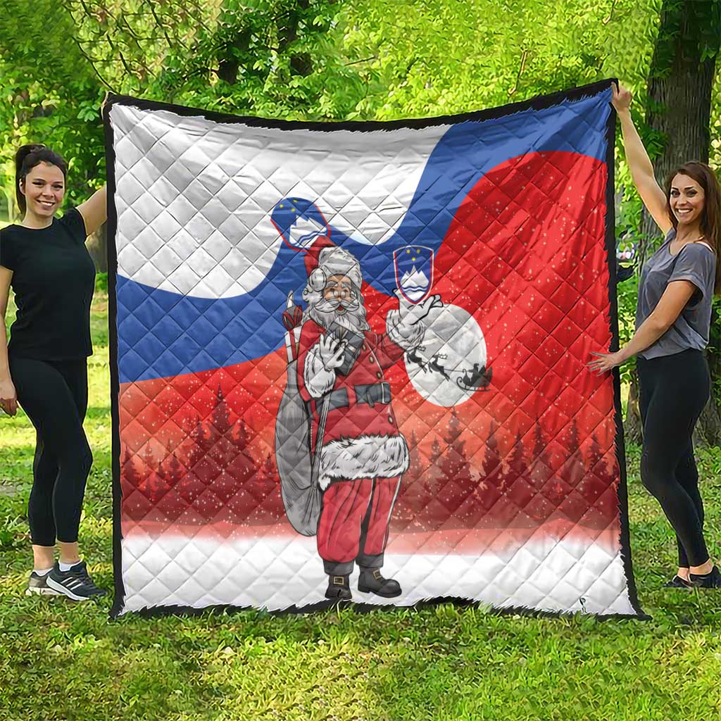 Slovenia Santa Christmas Quilt Slovenija Vesel Bozic Flag Style - Wonder Print Shop