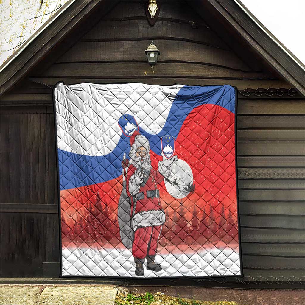 Slovenia Santa Christmas Quilt Slovenija Vesel Bozic Flag Style - Wonder Print Shop