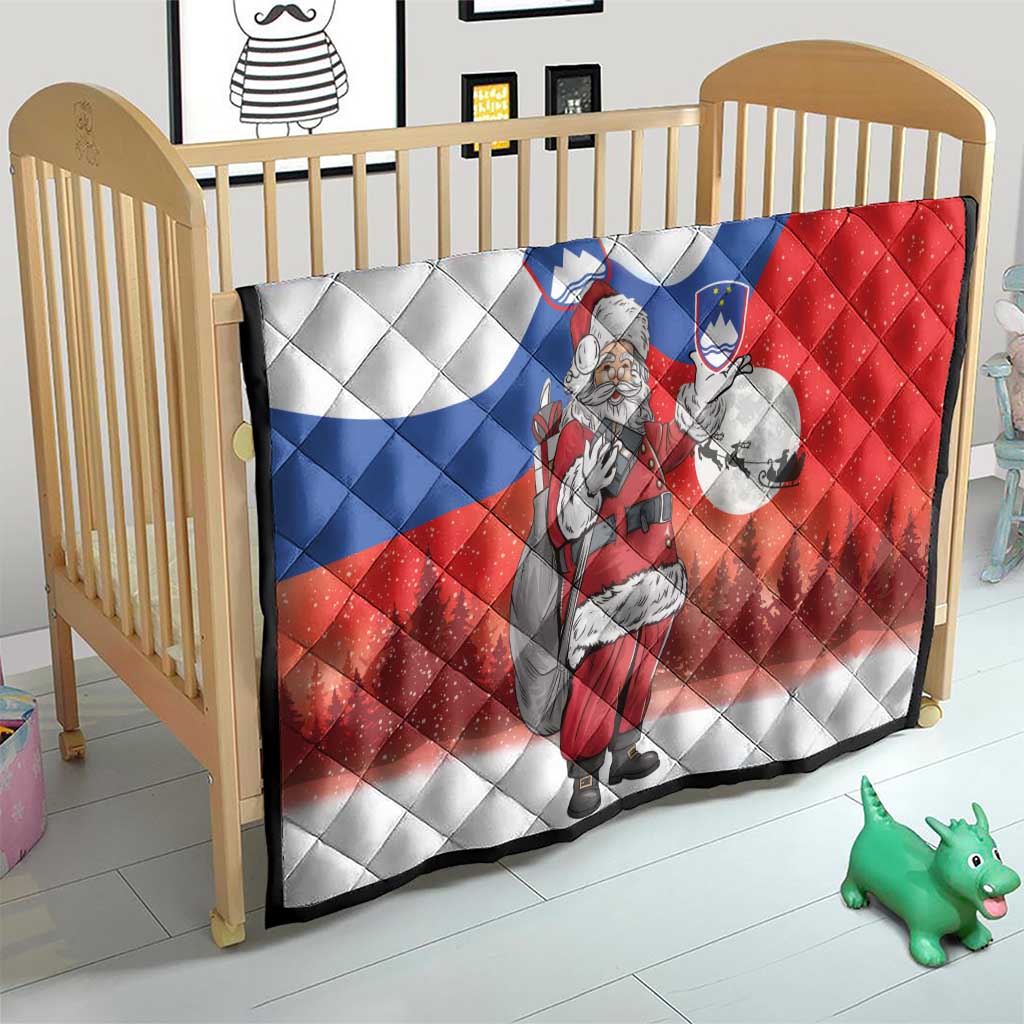 Slovenia Santa Christmas Quilt Slovenija Vesel Bozic Flag Style - Wonder Print Shop