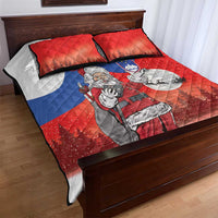 Slovenia Santa Christmas Quilt Bed Set Slovenija Vesel Bozic Flag Style - Wonder Print Shop