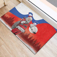 Slovenia Santa Christmas Rubber Doormat Slovenija Vesel Bozic Flag Style - Wonder Print Shop