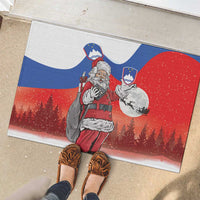 Slovenia Santa Christmas Rubber Doormat Slovenija Vesel Bozic Flag Style - Wonder Print Shop
