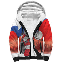 Slovenia Santa Christmas Sherpa Hoodie Slovenija Vesel Bozic Flag Style - Wonder Print Shop