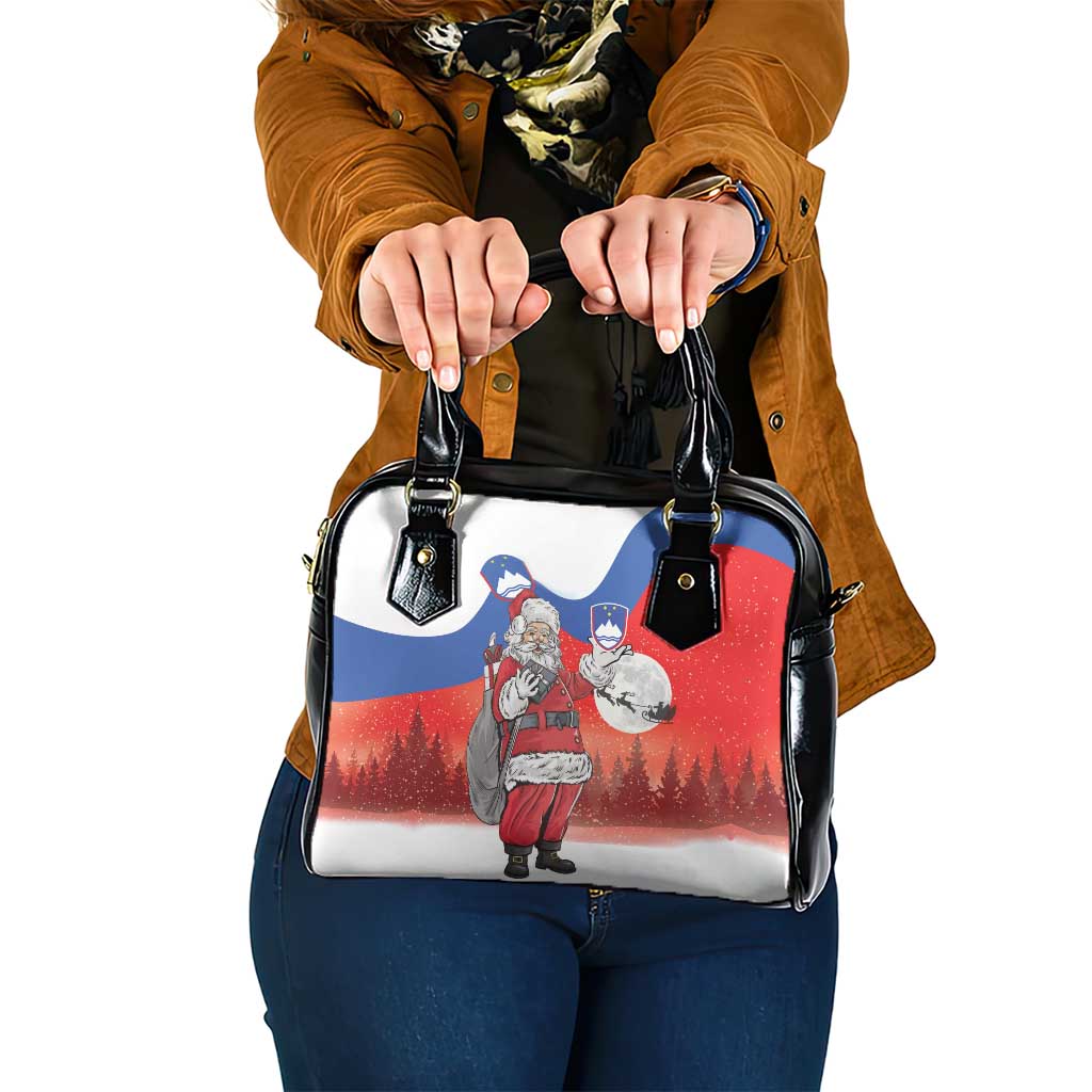 Slovenia Santa Christmas Shoulder Handbag Slovenija Vesel Bozic Flag Style - Wonder Print Shop