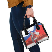 Slovenia Santa Christmas Shoulder Handbag Slovenija Vesel Bozic Flag Style - Wonder Print Shop