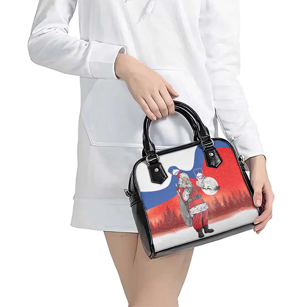 Slovenia Santa Christmas Shoulder Handbag Slovenija Vesel Bozic Flag Style - Wonder Print Shop