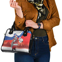 Slovenia Santa Christmas Shoulder Handbag Slovenija Vesel Bozic Flag Style - Wonder Print Shop