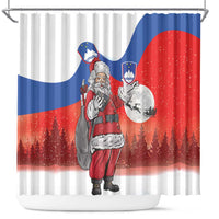 Slovenia Santa Christmas Shower Curtain Slovenija Vesel Bozic Flag Style - Wonder Print Shop