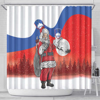 Slovenia Santa Christmas Shower Curtain Slovenija Vesel Bozic Flag Style - Wonder Print Shop