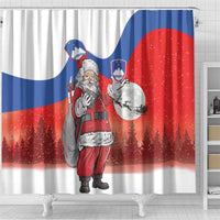 Slovenia Santa Christmas Shower Curtain Slovenija Vesel Bozic Flag Style - Wonder Print Shop