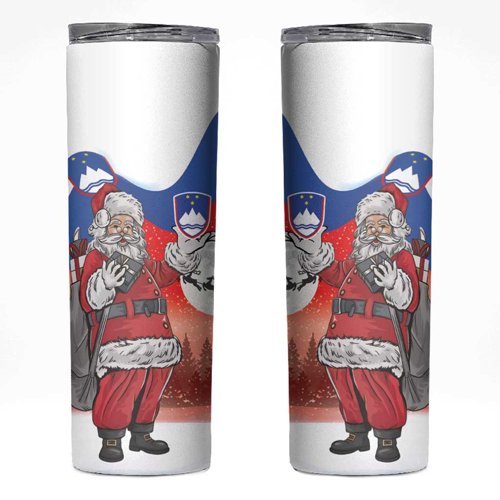 Slovenia Santa Christmas Skinny Tumbler Slovenija Vesel Bozic Flag Style - Wonder Print Shop